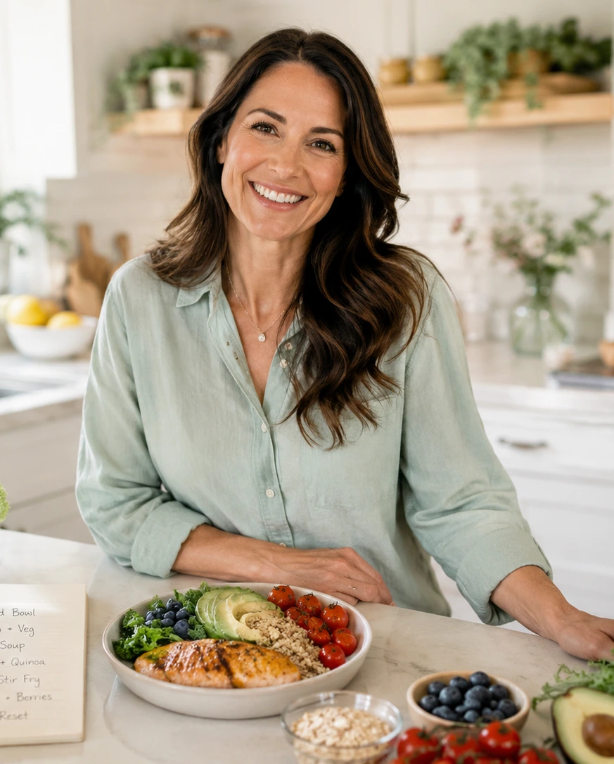 Matilda en su cocina con recetas saludables para tiroides